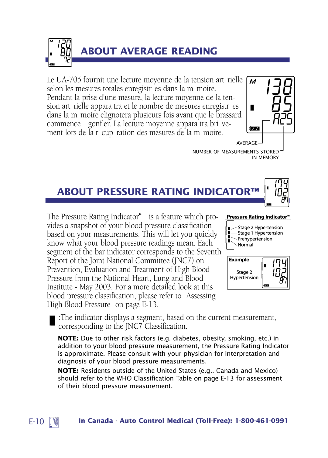 LifeSource UA-705 manual About Average Reading, About Pressure Rating Indicator 