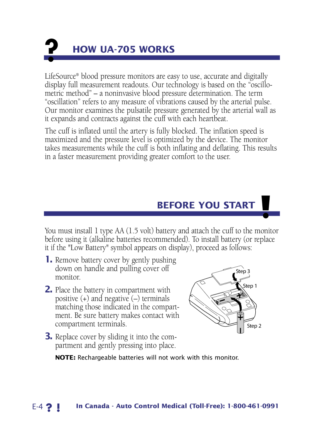 LifeSource manual ? HOW UA-705 Works, Before YOU Start 