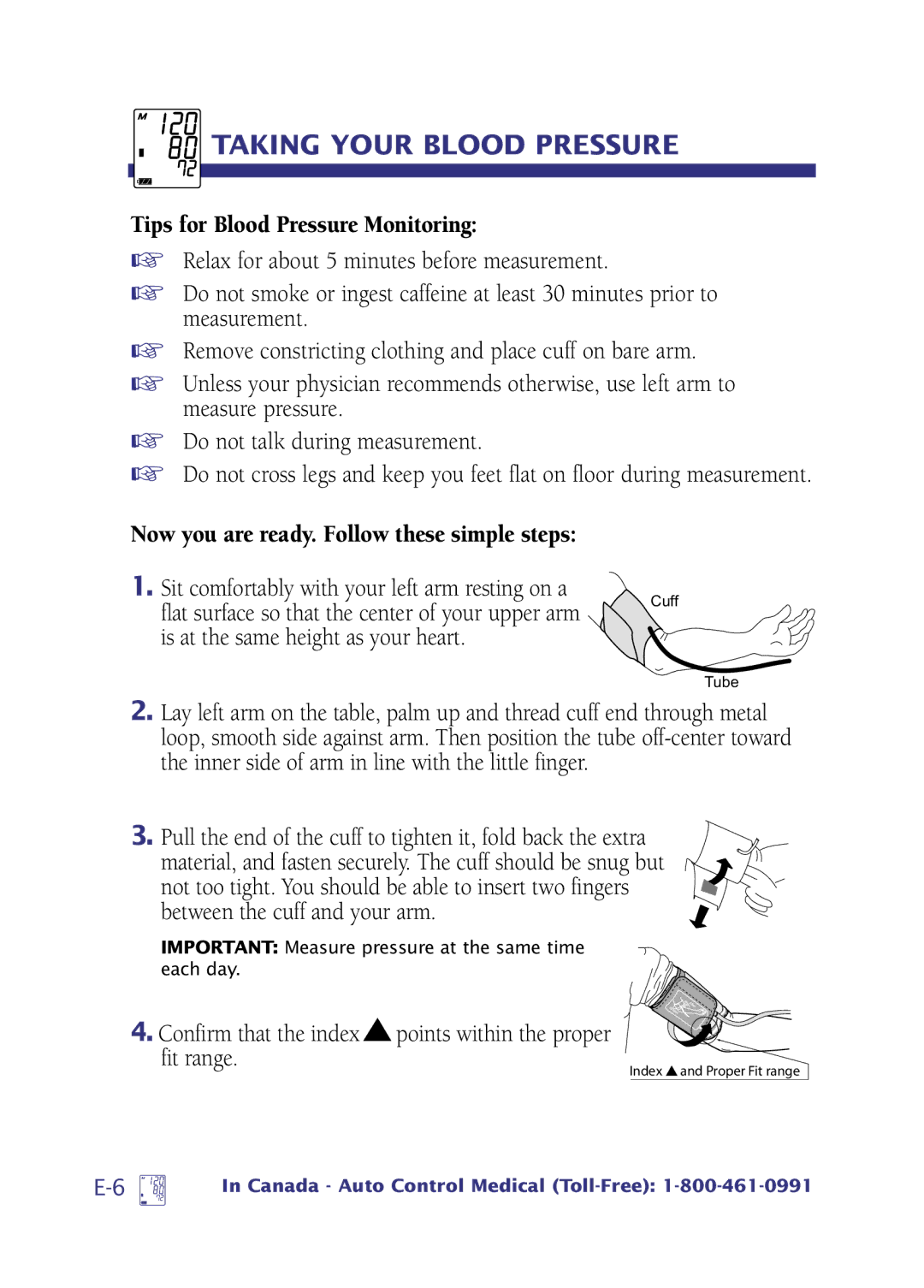 LifeSource UA-705 manual Taking Your Blood Pressure, Tips for Blood Pressure Monitoring 