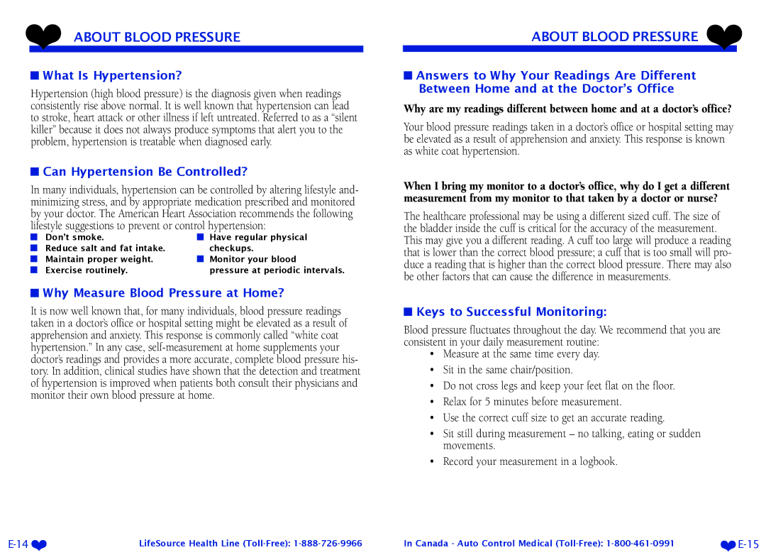 LifeSource UA-767 Plus manual What Is Hypertension?, Can Hypertension Be Controlled?, Why Measure Blood Pressure at Home? 