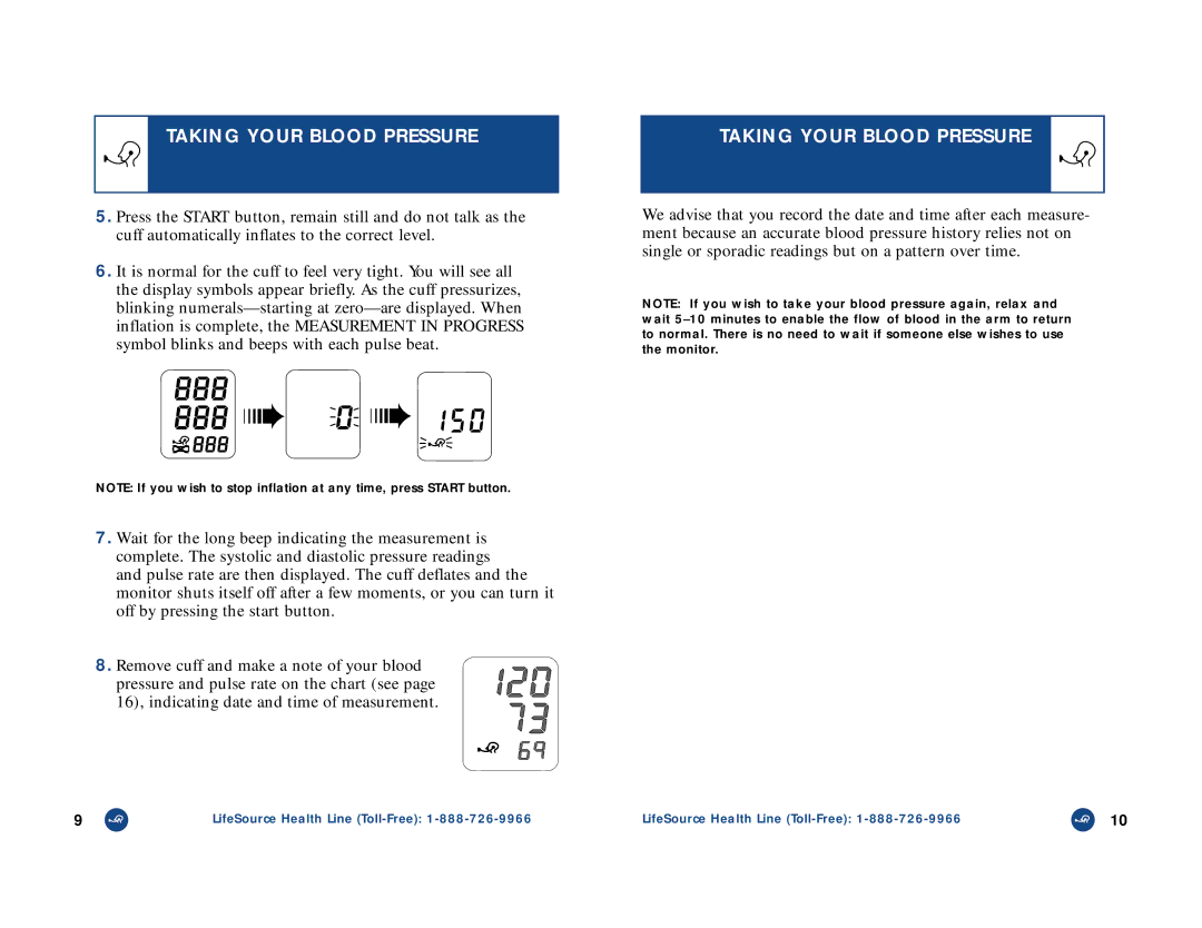 LifeSource UA-767 manual Taking Your Blood Pressure 