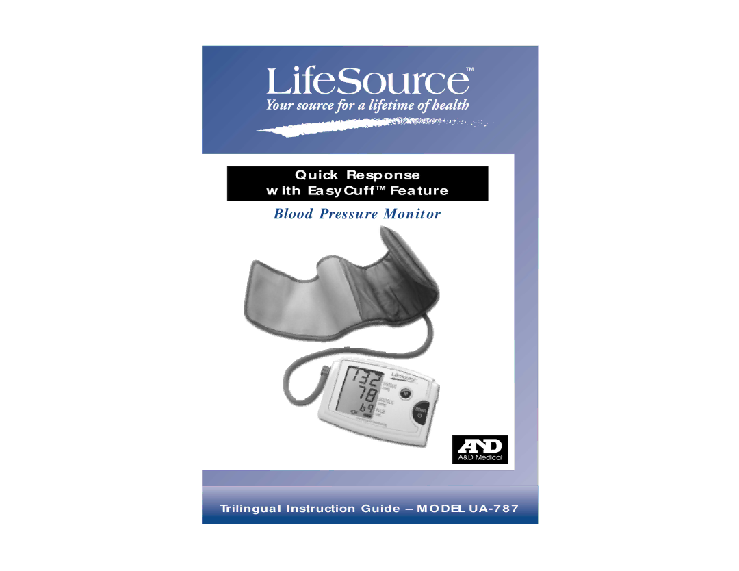 LifeSource UA-787 manual Quick Response With EasyCuffTM Feature 