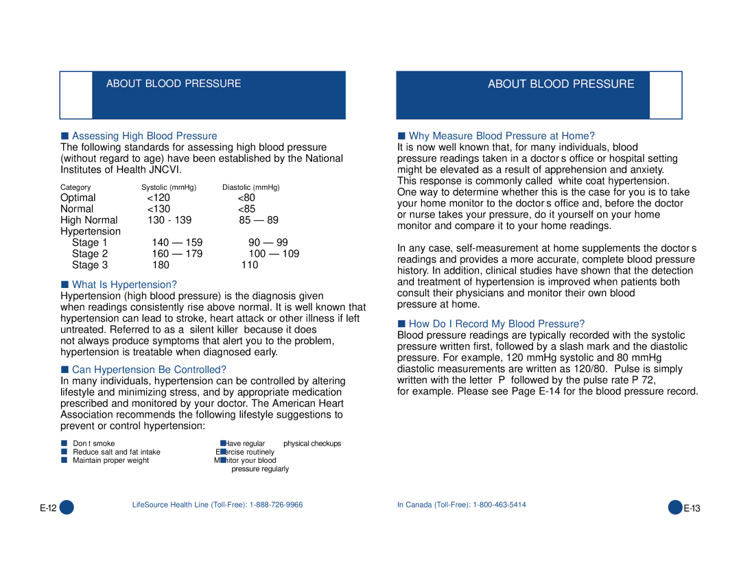 LifeSource UA-787 manual About Blood Pressure, Assessing High Blood Pressure, What Is Hypertension? 