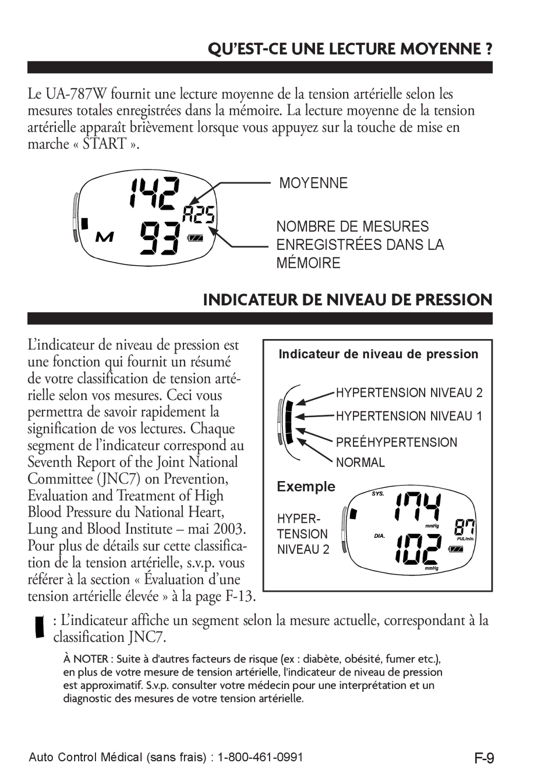 LifeSource UA-787W manual Indicateur DE Niveau DE Pression 