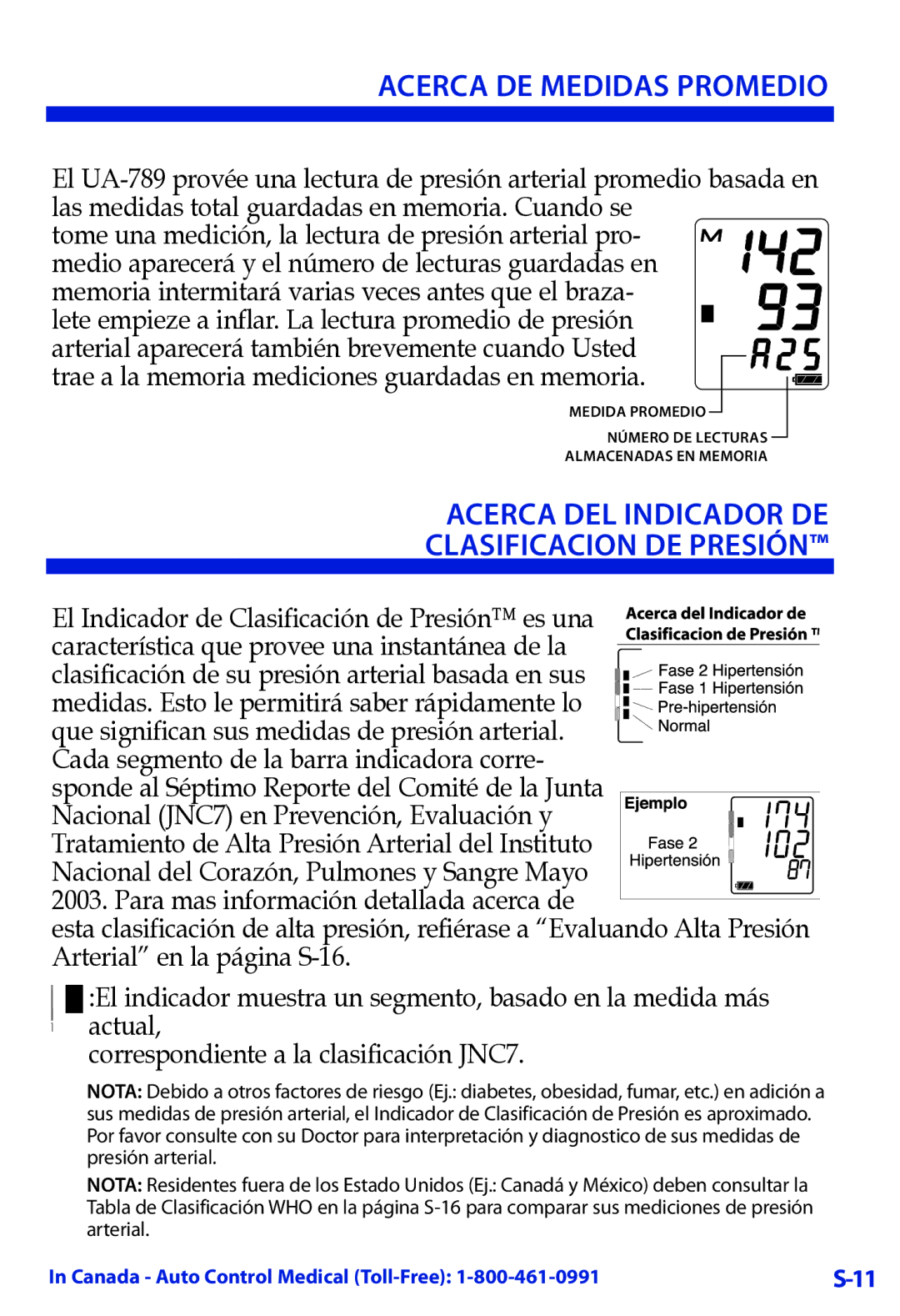 LifeSource UA-789 manual Acerca DE Medidas Promedio, Acerca DEL Indicador DE Clasificacion DE Presión 