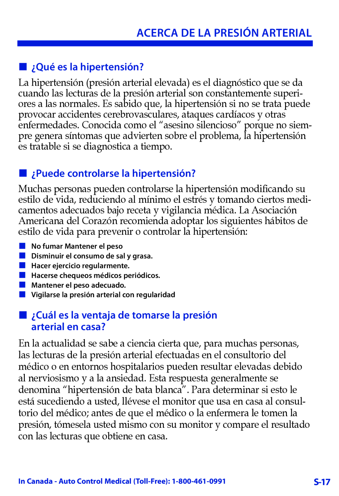 LifeSource UA-789 manual ¿Qué es la hipertensión?, ¿Puede controlarse la hipertensión? 