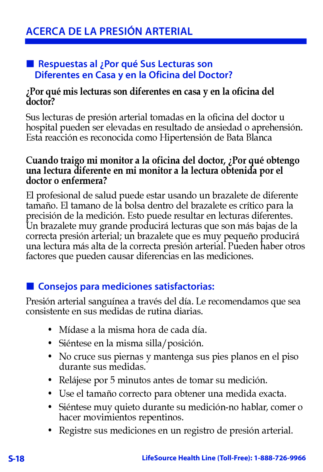 LifeSource UA-789 manual Acerca DE LA Presión Arterial, Consejos para mediciones satisfactorias 