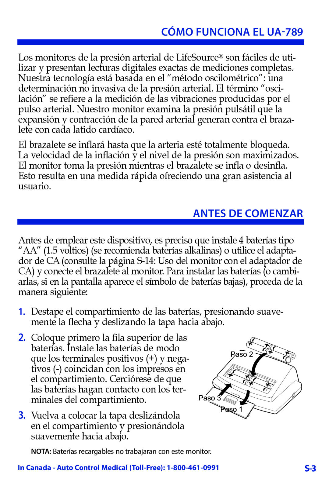 LifeSource manual Cómo Funciona EL UA-789, Antes DE Comenzar 