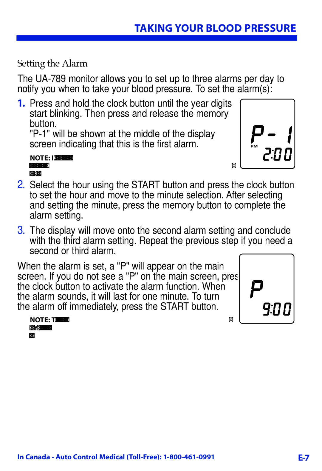 LifeSource UA-789 manual Setting the Alarm 