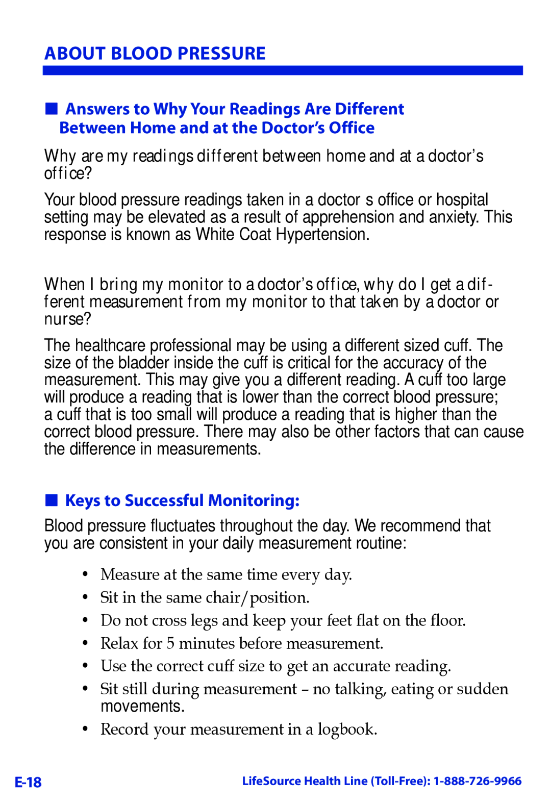 LifeSource UA-789 manual Keys to Successful Monitoring 