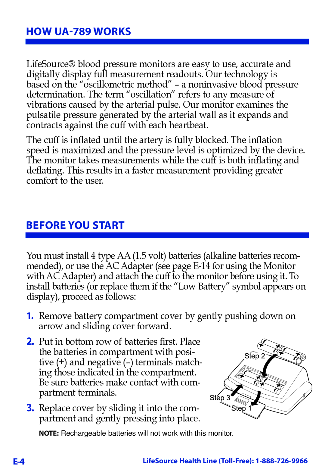 LifeSource manual HOW UA-789 Works, Before you start 