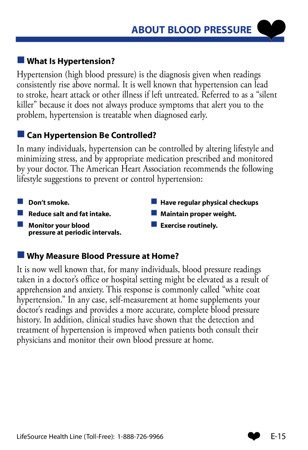 LifeSource UA-851 manual What Is Hypertension?, Can Hypertension Be Controlled?, Why Measure Blood Pressure at Home? 