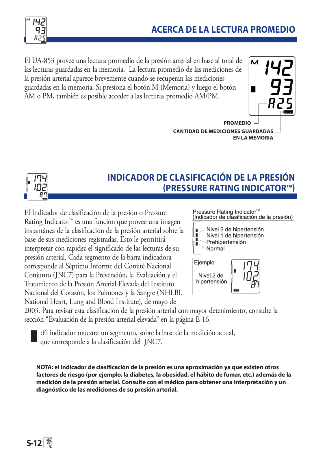 LifeSource UA 853AC manual Acerca DE LA Lectura Promedio 