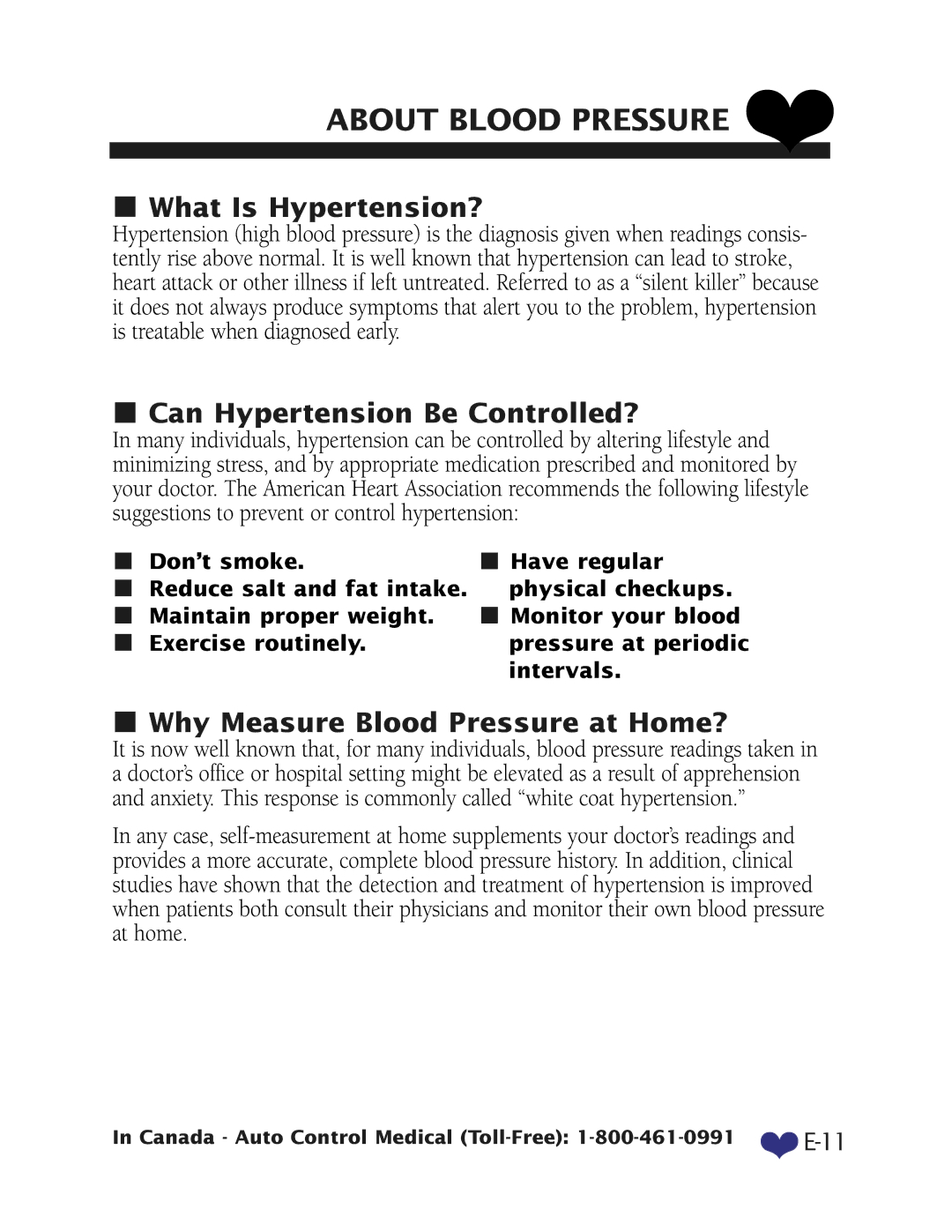 LifeSource UB-328 manual What Is Hypertension?, Can Hypertension Be Controlled?, Why Measure Blood Pressure at Home? 