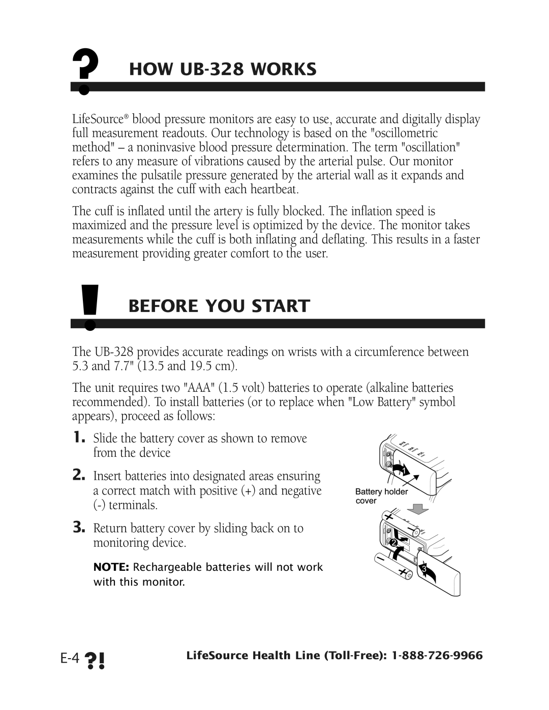 LifeSource manual ? HOW UB-328 Works, Before YOU Start 