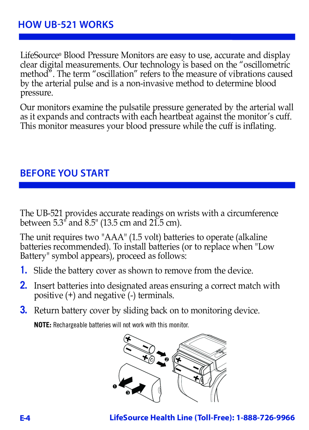 LifeSource manual HOW UB-521 Works, Before YOU Start 