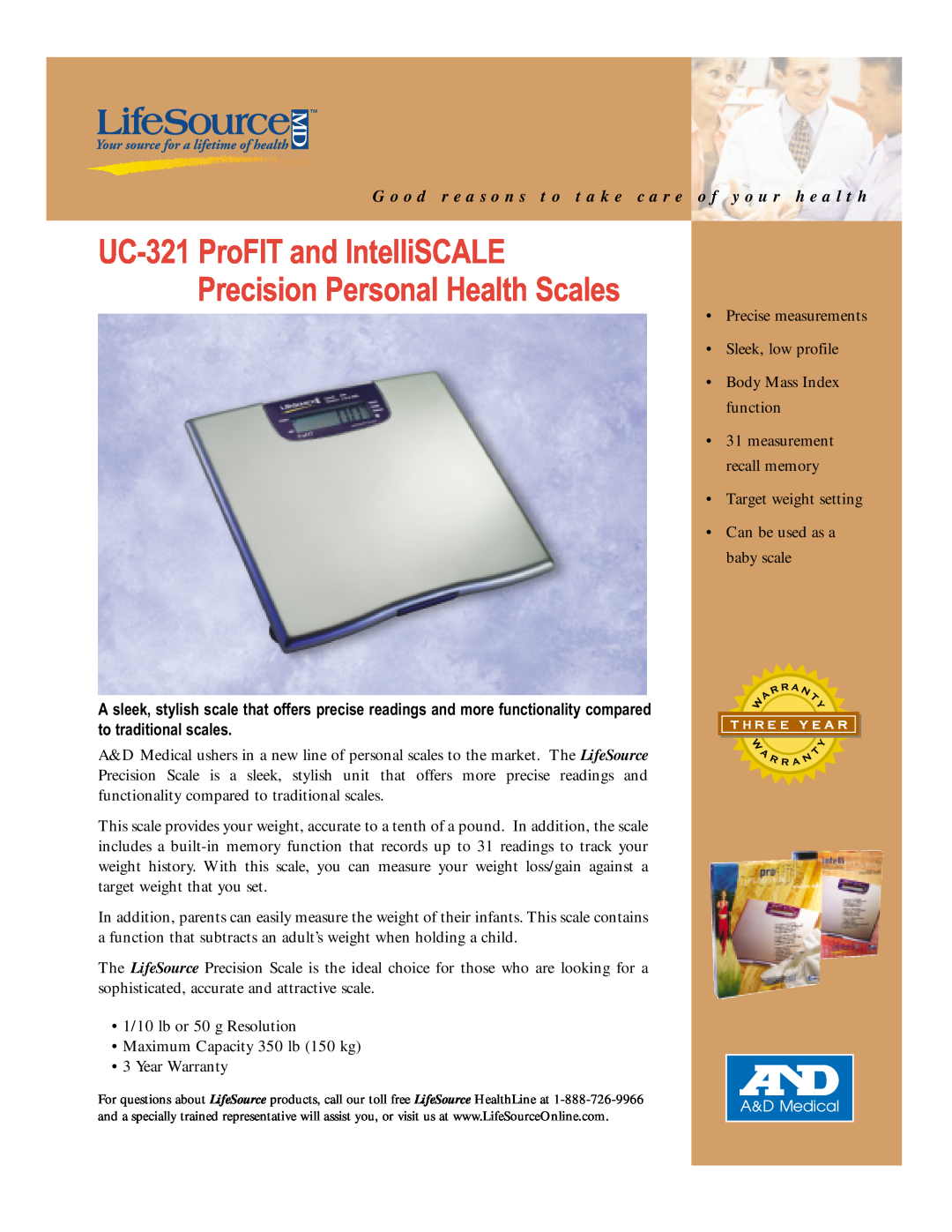 LifeSource manual UC-321 ProFIT and IntelliSCALE Precision Personal Health Scales 