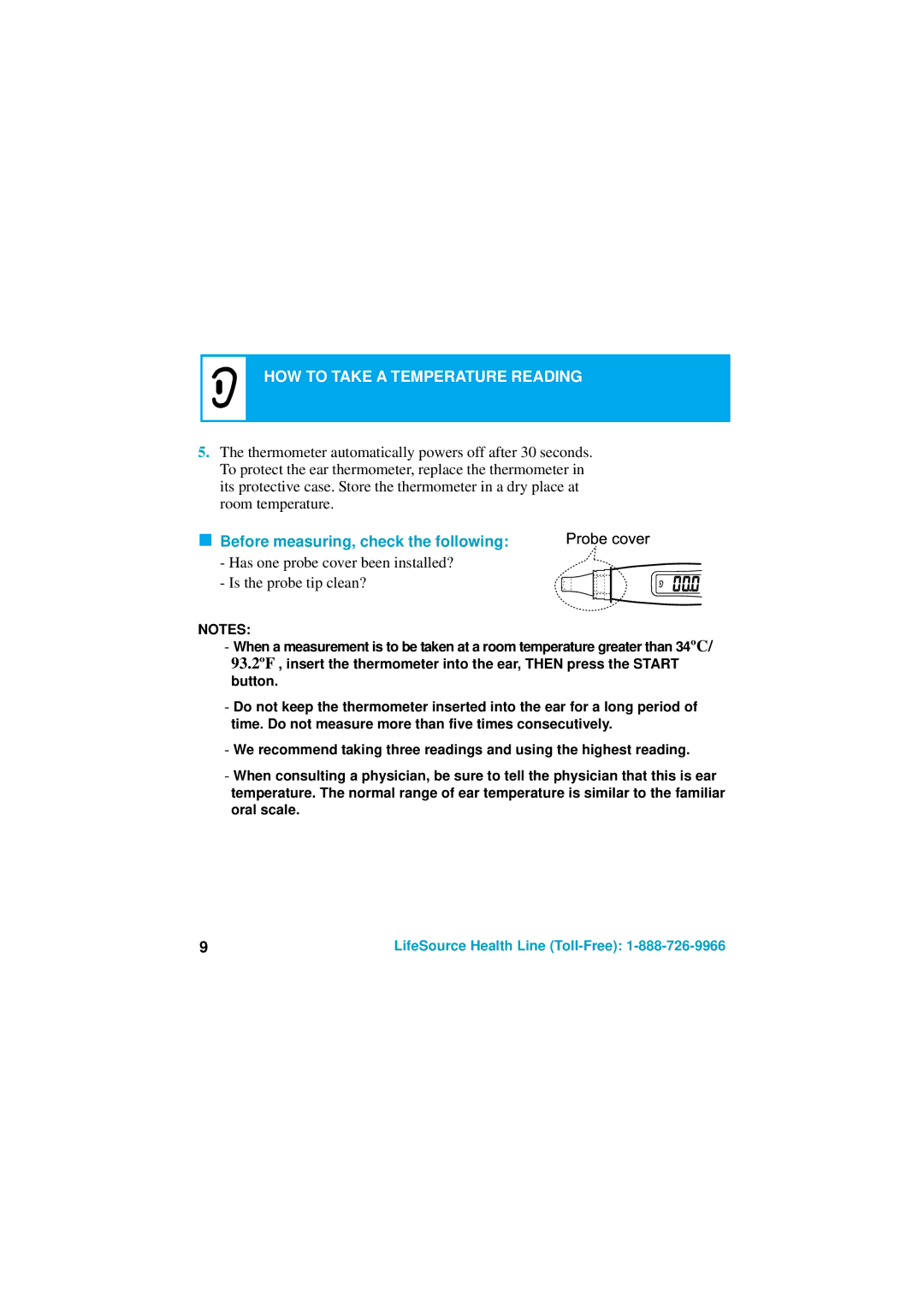 LifeSource UT-101 manual Is the probe tip clean? 