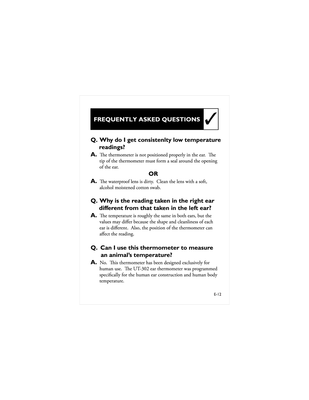 LifeSource UT-302 manual 