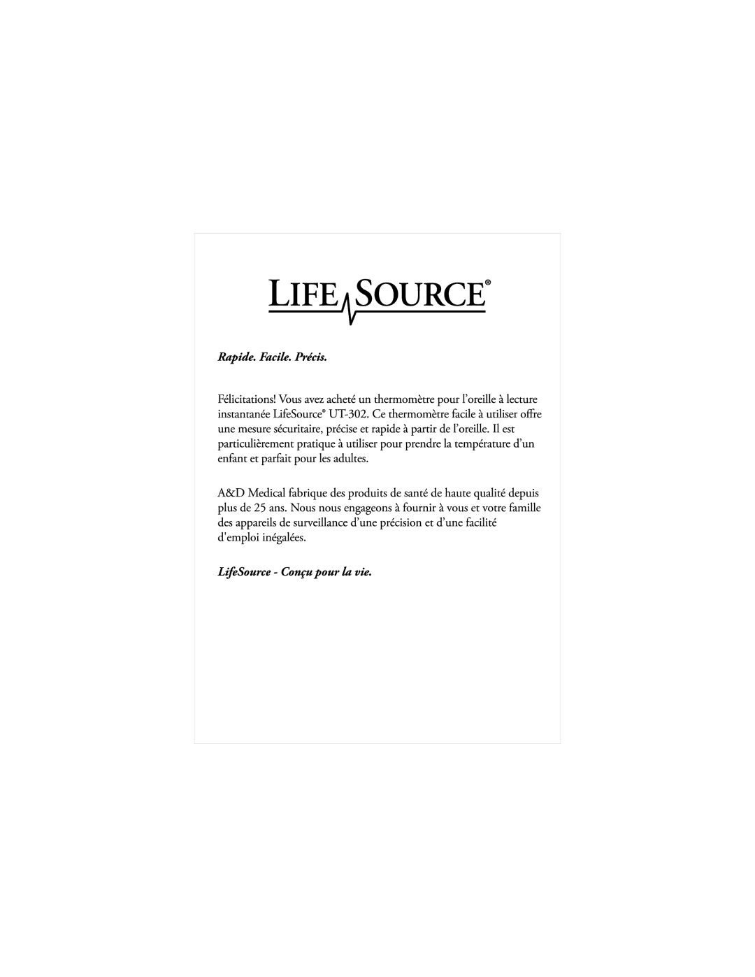 LifeSource UT-302 manual 