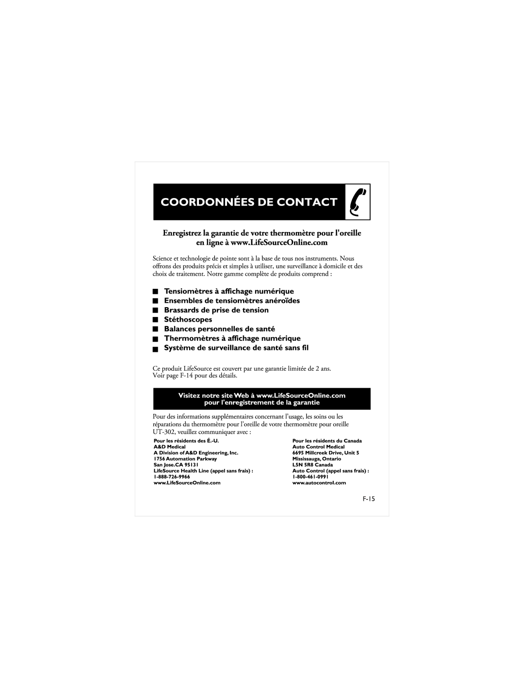 LifeSource UT-302 manual 