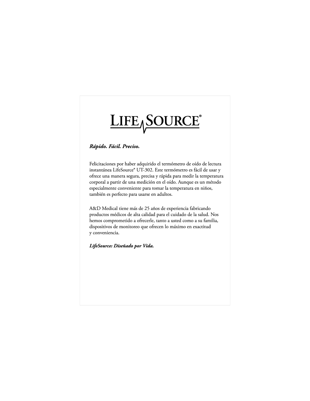 LifeSource UT-302 manual 