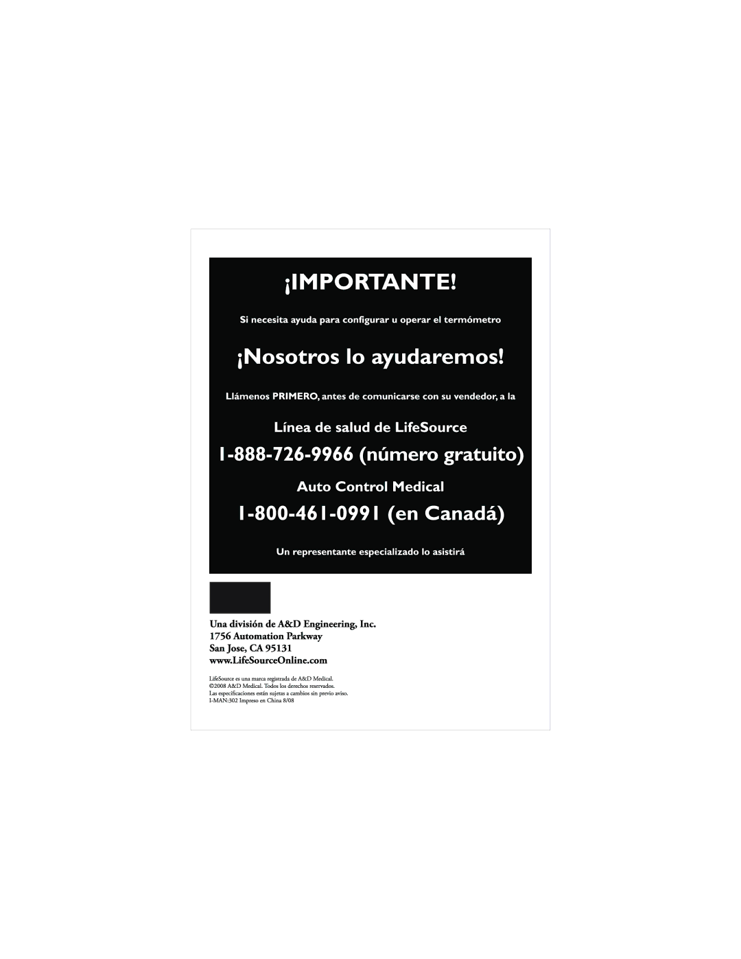 LifeSource UT-302 manual 
