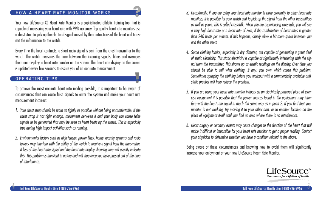 LifeSource XC100, XC200 manual HOW a Heart Rate Monitor Works, Operating Tips 