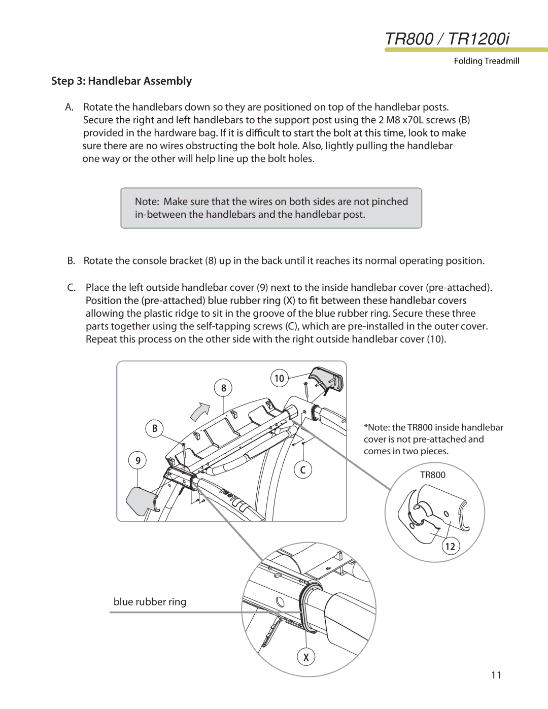 LifeSpan TR1200I manual Handlebar Assembly 