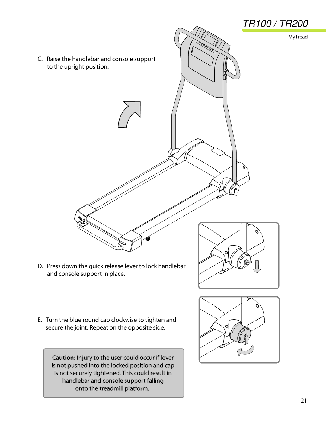 LifeSpan manual TR100 / TR200 