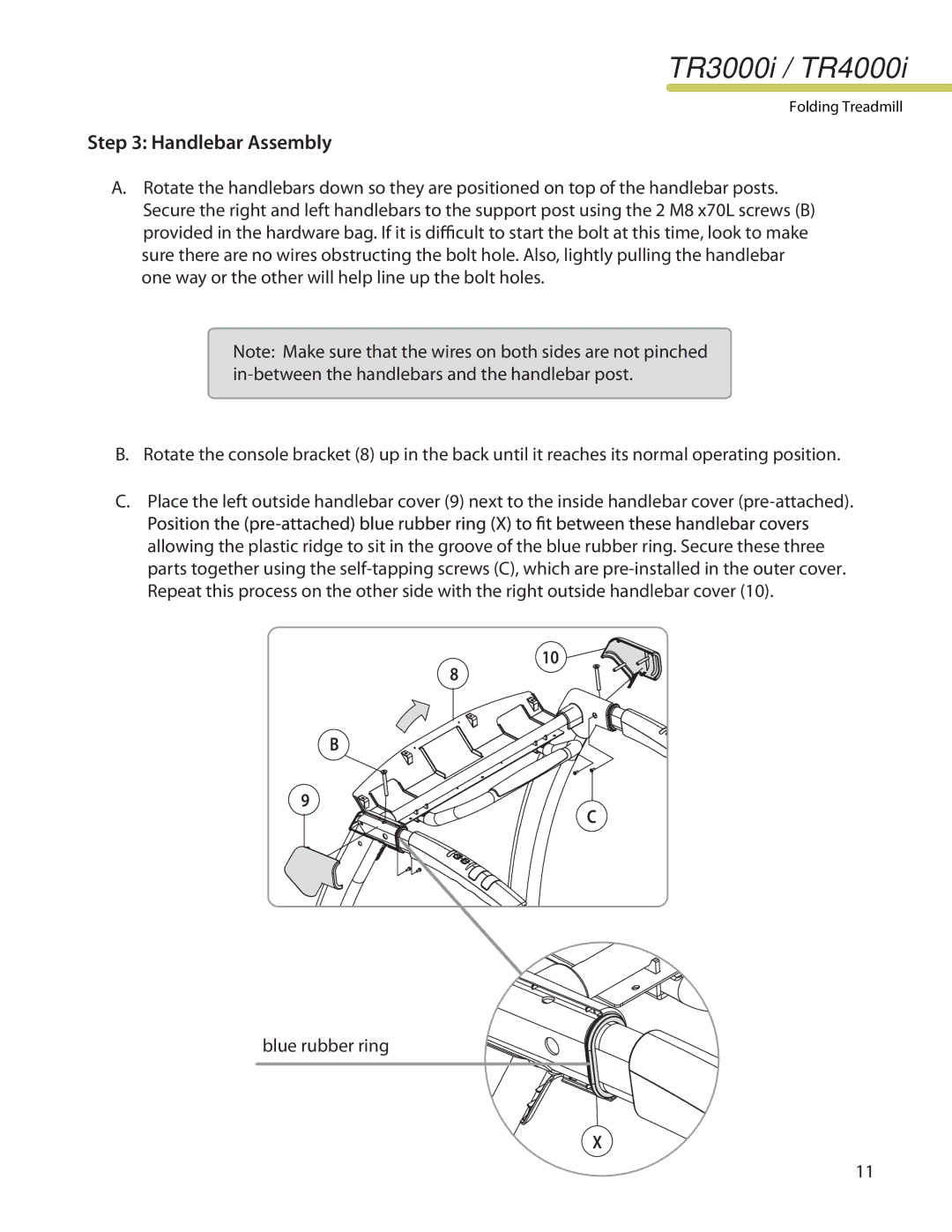 LifeSpan TR4000I manual Handlebar Assembly 