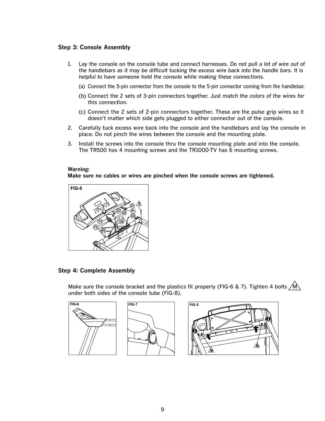 LifeSpan TR1000-TV, TR500 manual Console Assembly, Complete Assembly 