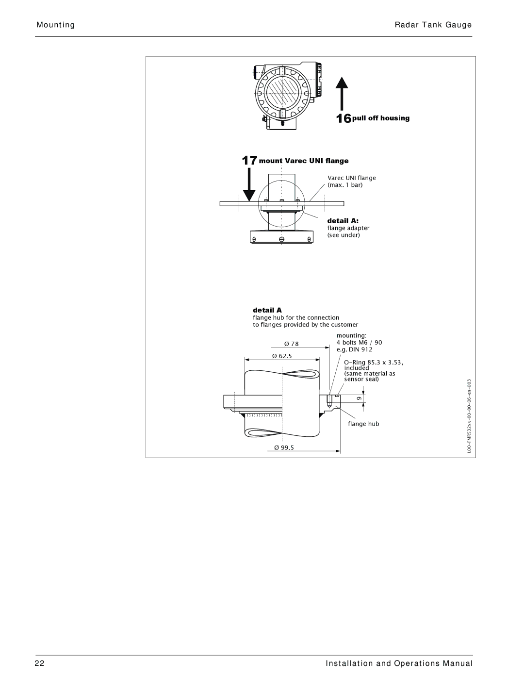 Lightning Audio 7532 manual Pull off housing Mount Varec UNI flange 