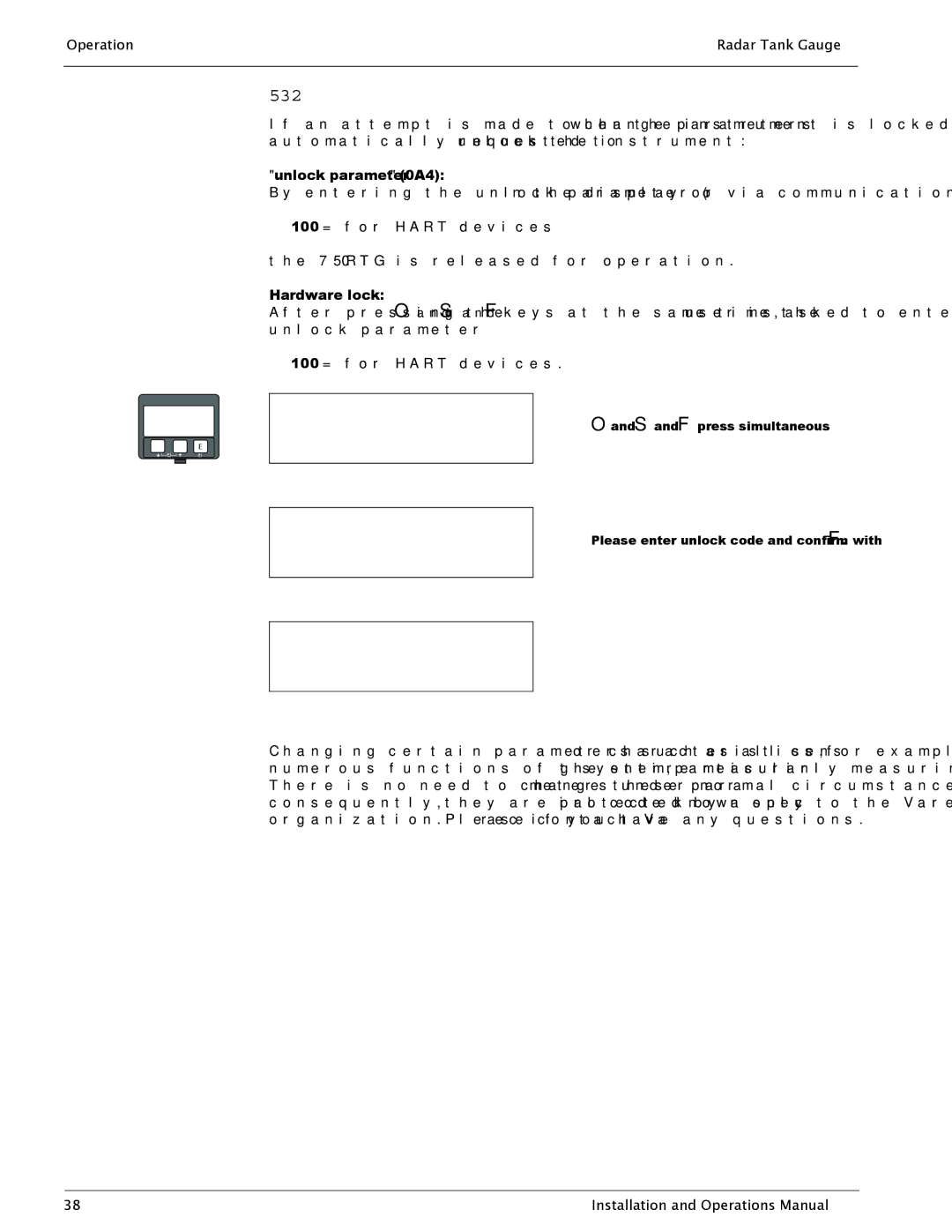 Lightning Audio 7532 manual Unlocking of configuration mode 