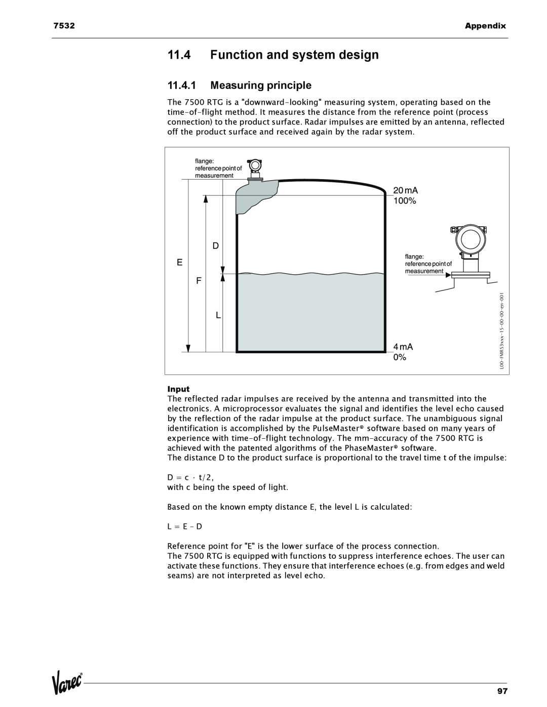 Lightning Audio 7532 manual 11.4Function and system design, 11.4.1Measuring principle, Appendix, Input 