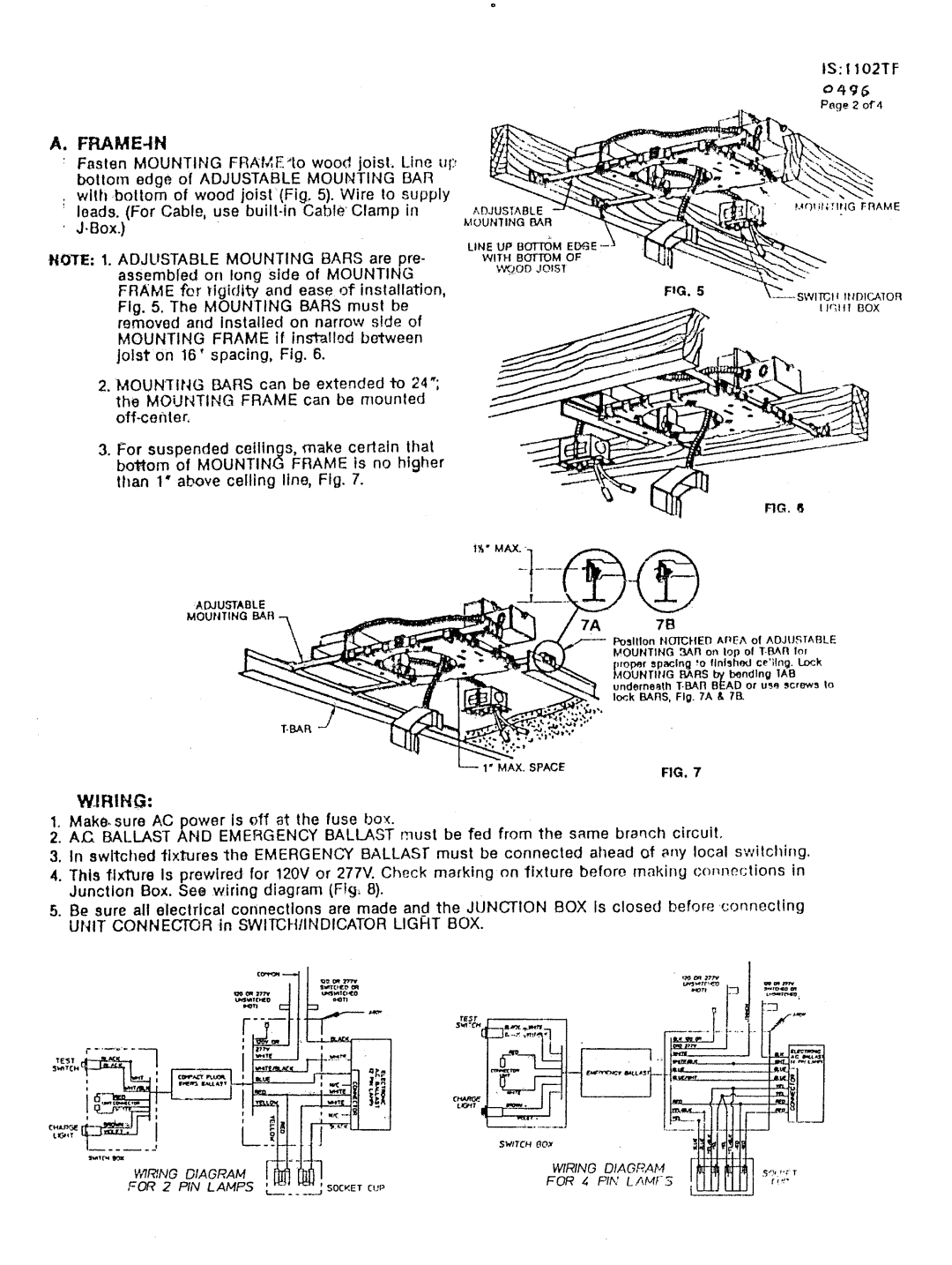 Lightolier 1102TF manual 