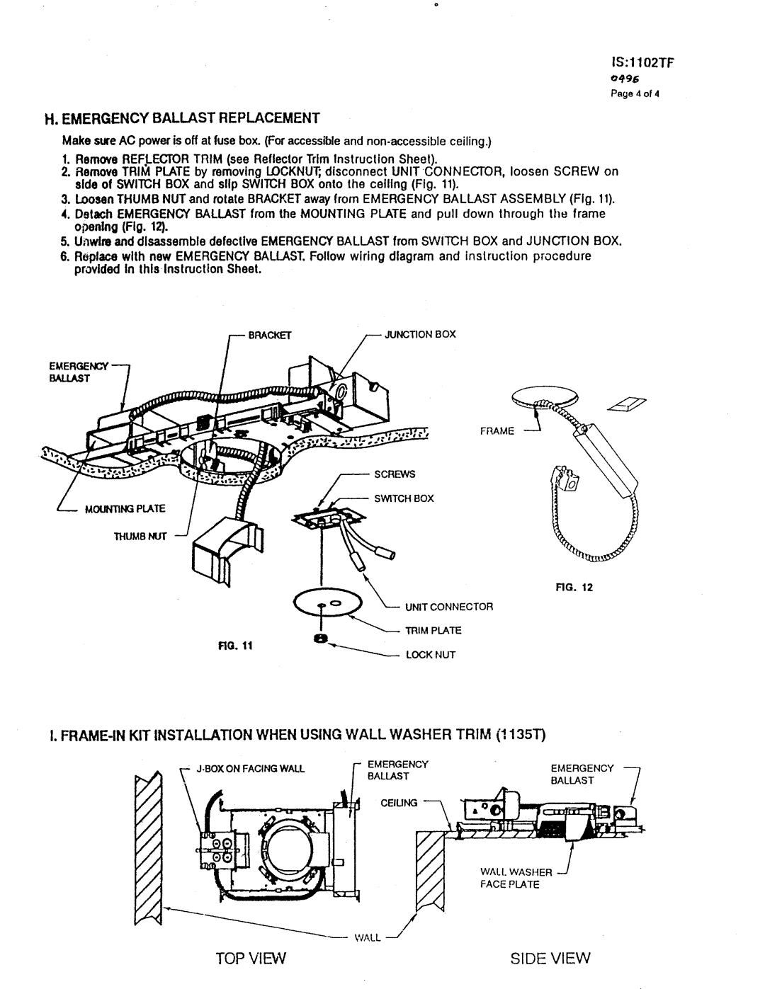 Lightolier 1102TF manual 