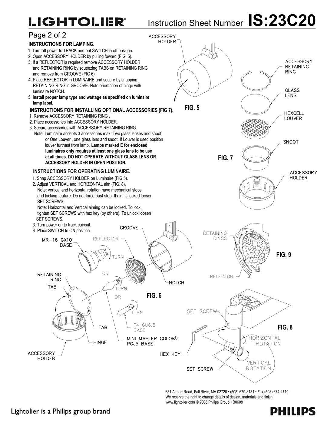Lightolier 23C39T4, 23C20BT, 23C20MR, 23C35BT, 23C20T4 manual 