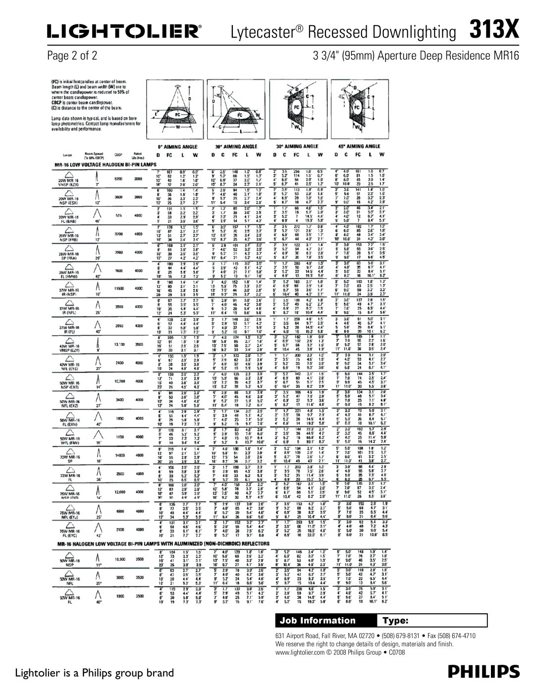 Lightolier 313X specifications Lytecaster Recessed Downlighting 