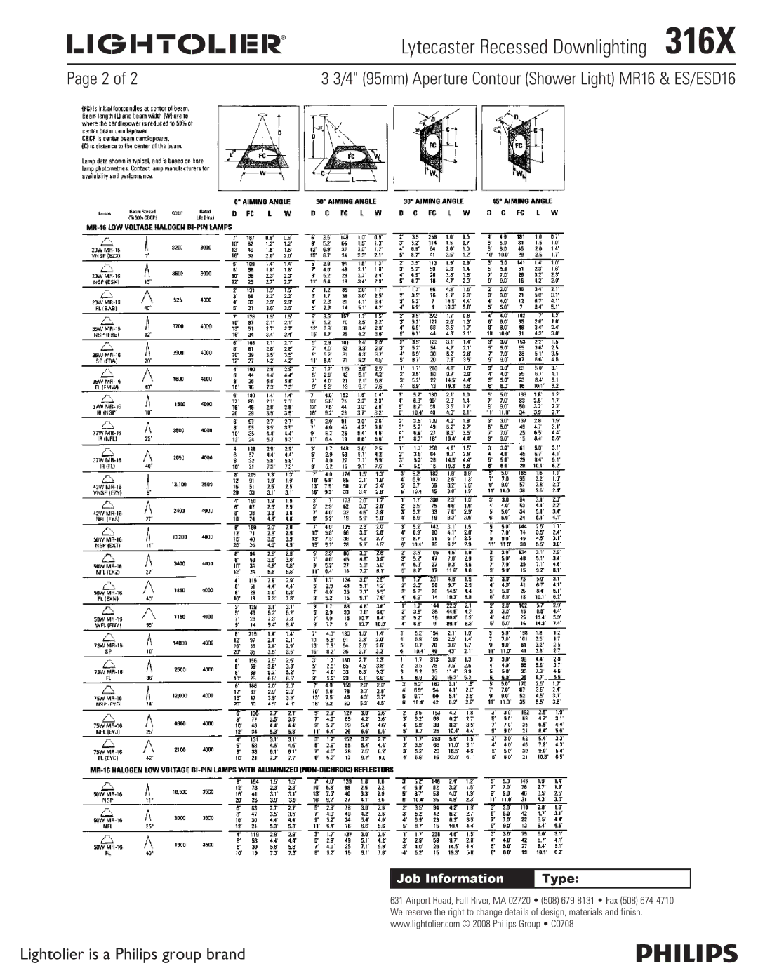 Lightolier 316X specifications Lytecaster Recessed Downlighting 