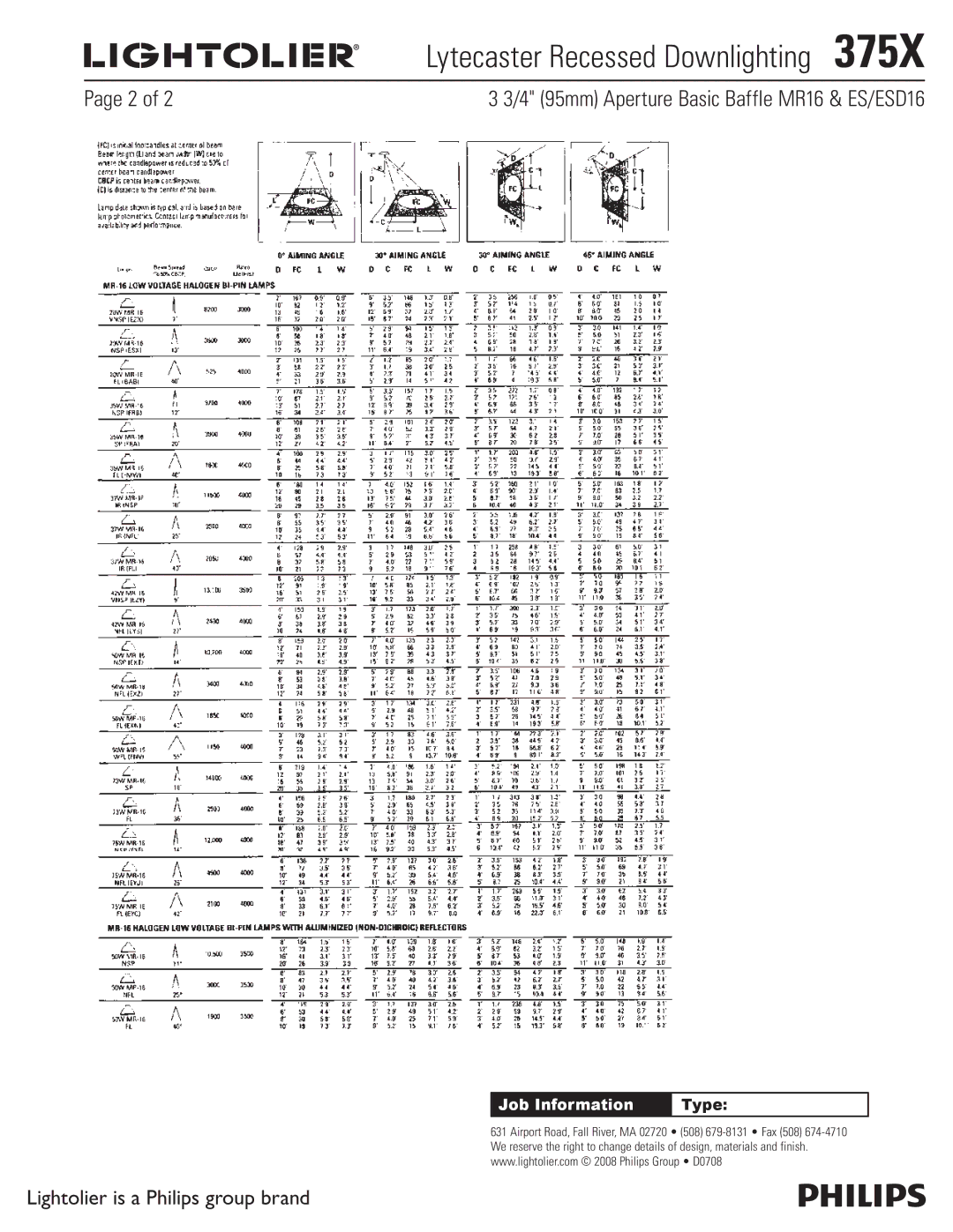 Lightolier 375X specifications Lytecaster Recessed Downlighting 