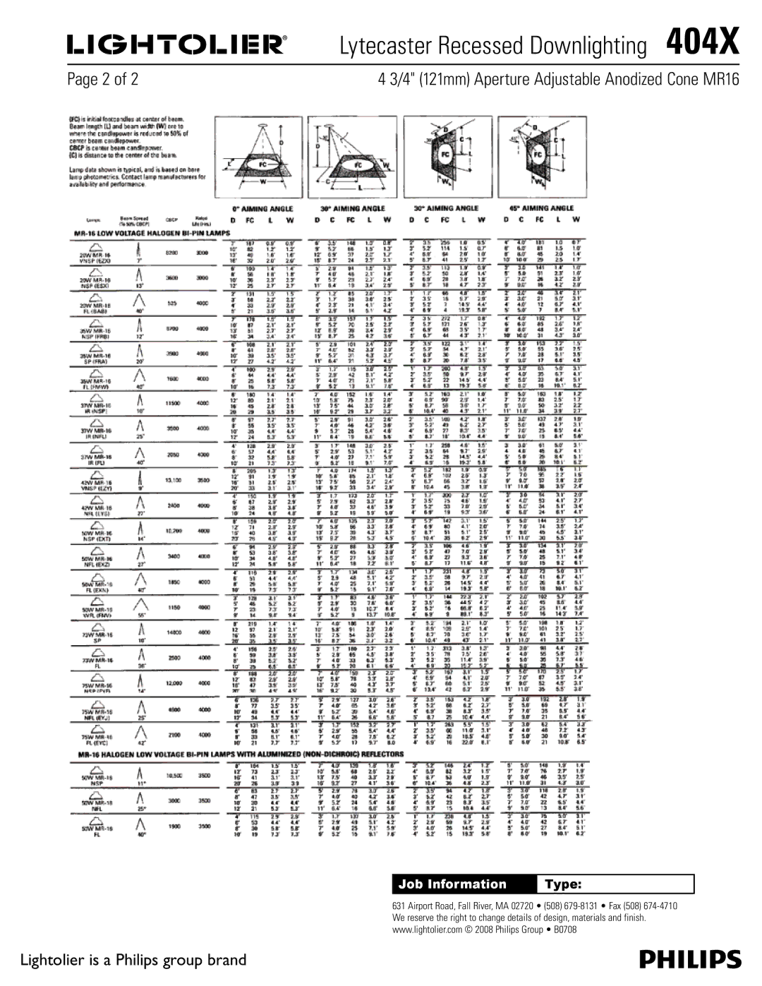 Lightolier 404X specifications Lytecaster Recessed Downlighting 