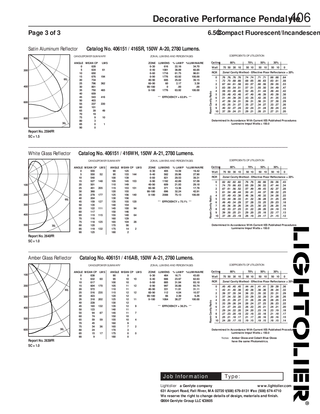 Lightolier 406 dimensions Lms 