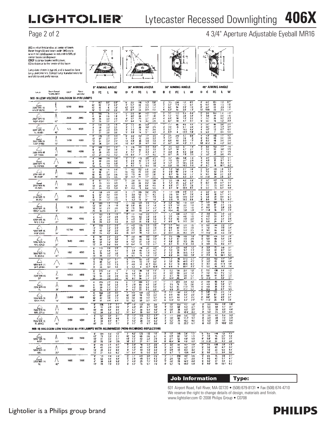 Lightolier 406X specifications Lytecaster Recessed Downlighting 