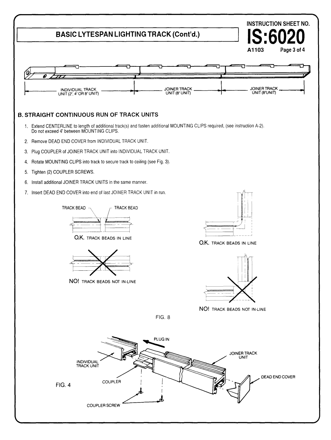 Lightolier 6020T installation instructions Nd,V,Dual 