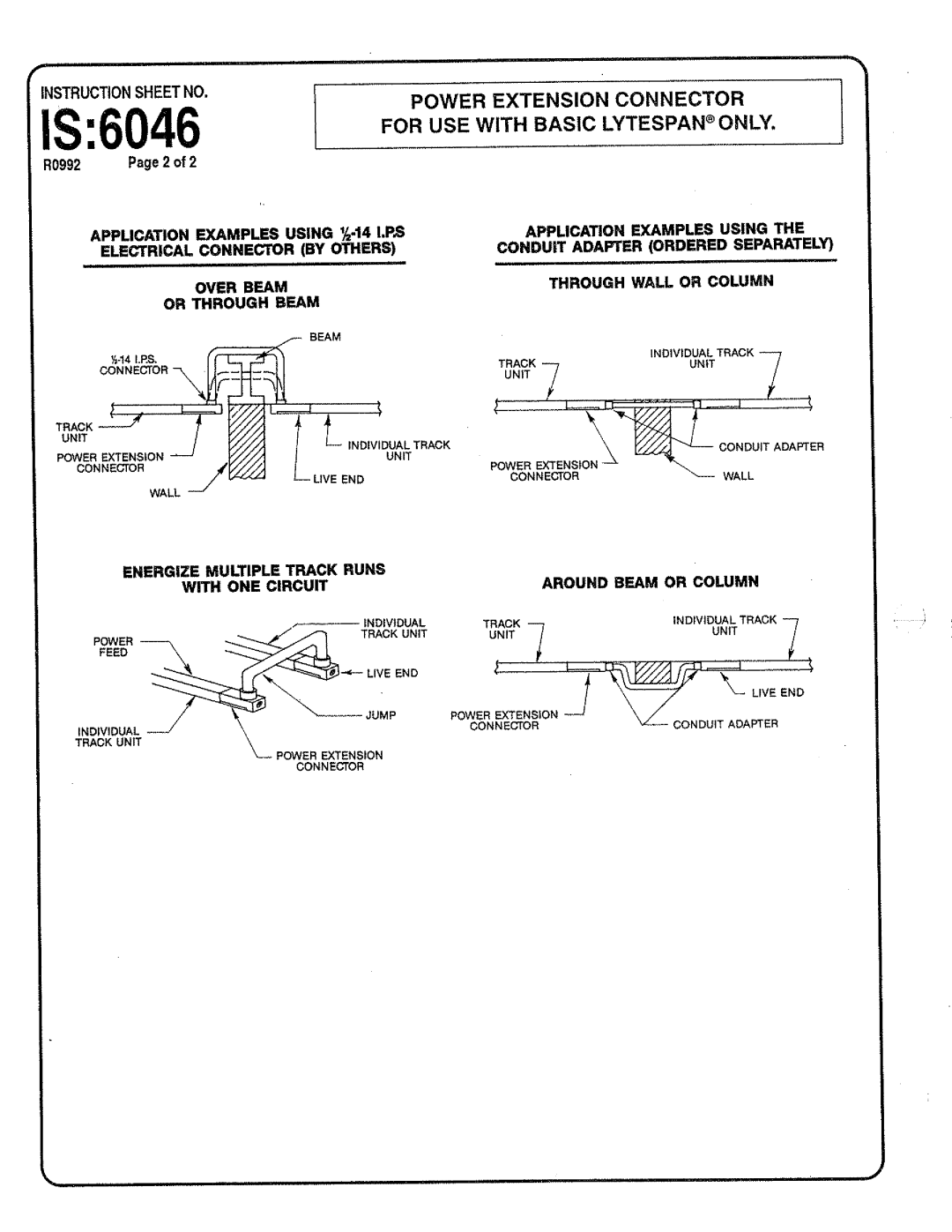Lightolier 6046 instruction sheet 