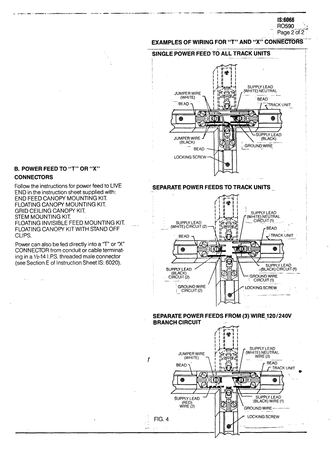 Lightolier 1s6066, Follow the instructions for power feed to Live, Floating Canopy KIT with Stand OFF ‘’ Clips 