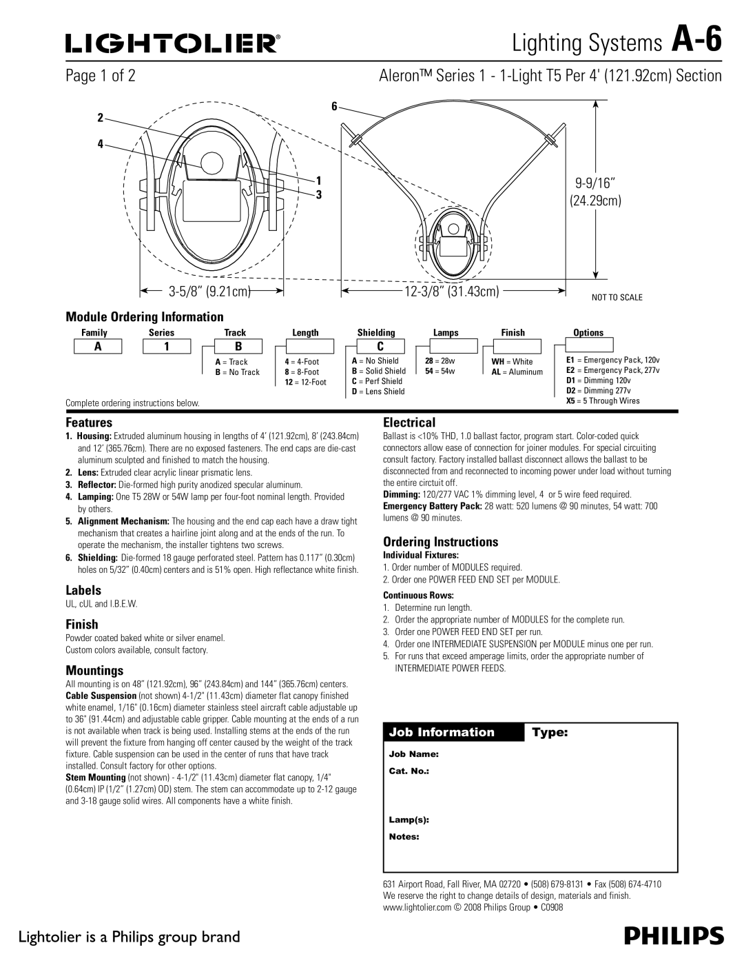 Lightolier A-6 manual 1BHFPG 