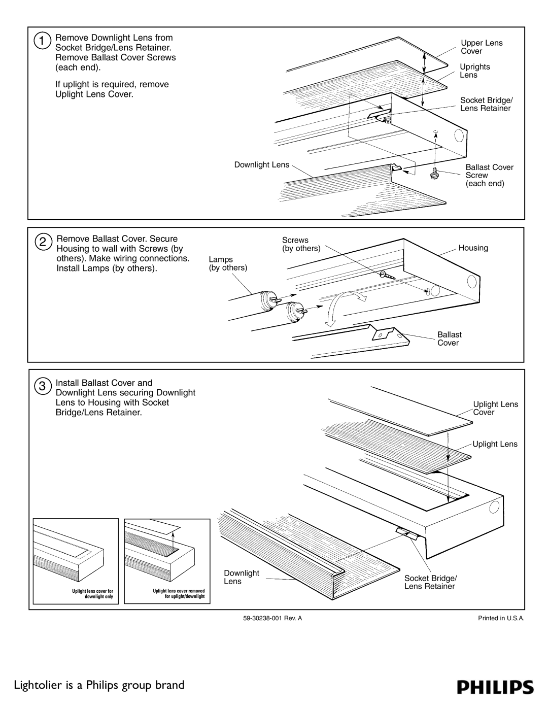 Lightolier CWBU installation instructions Lamps by others Screws 