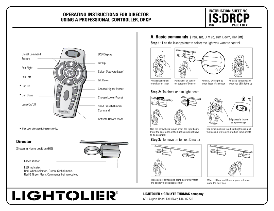 Lightolier DRCP operating instructions ISdrcp 